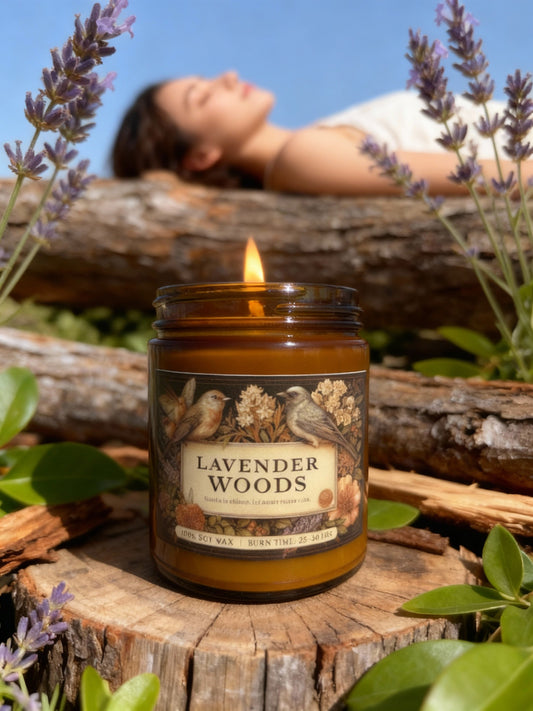 Lavender Woods Soy Candle - Sleep & Stress Relief Ritual | Aromatherapy | 4oz