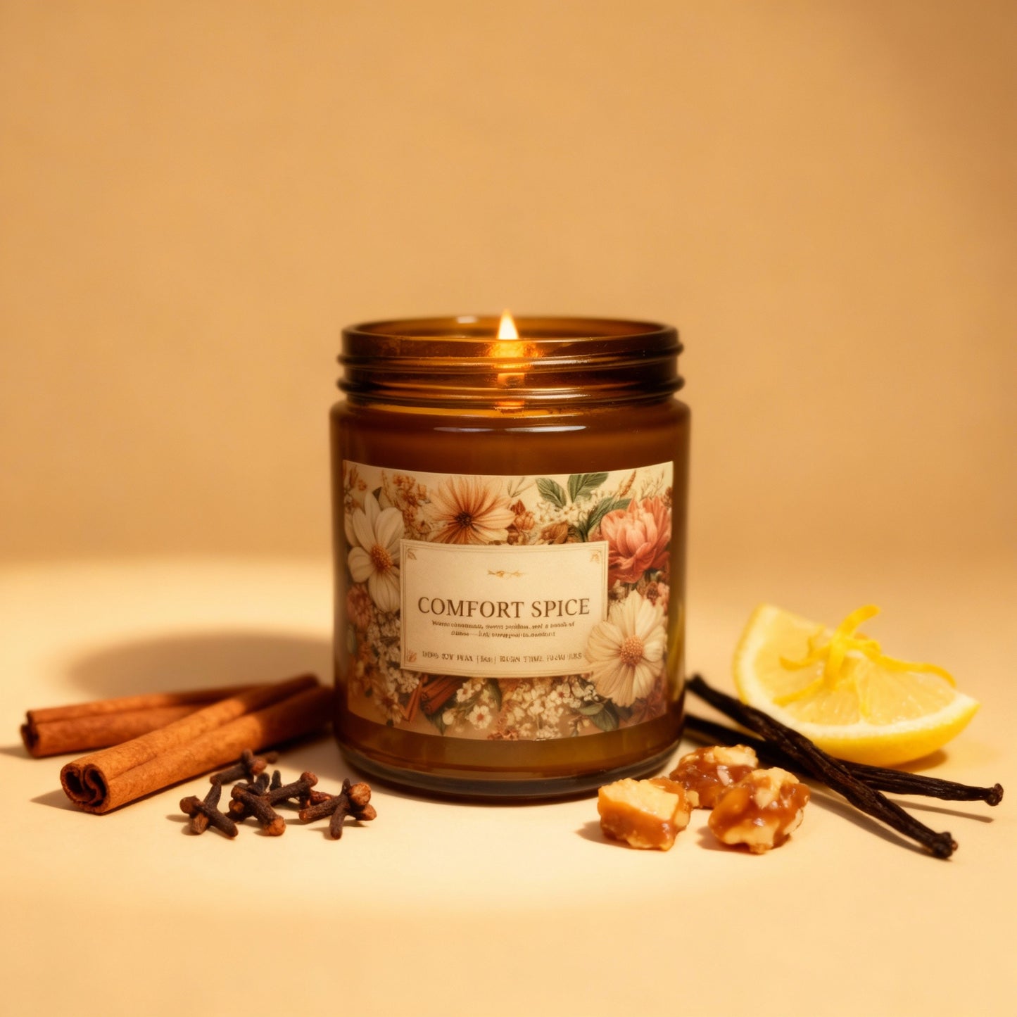 Comfort Spice Soy Candle - Cinnamon Vanilla Comfort, Daily Wind-Down | Aromatherapy | 4oz