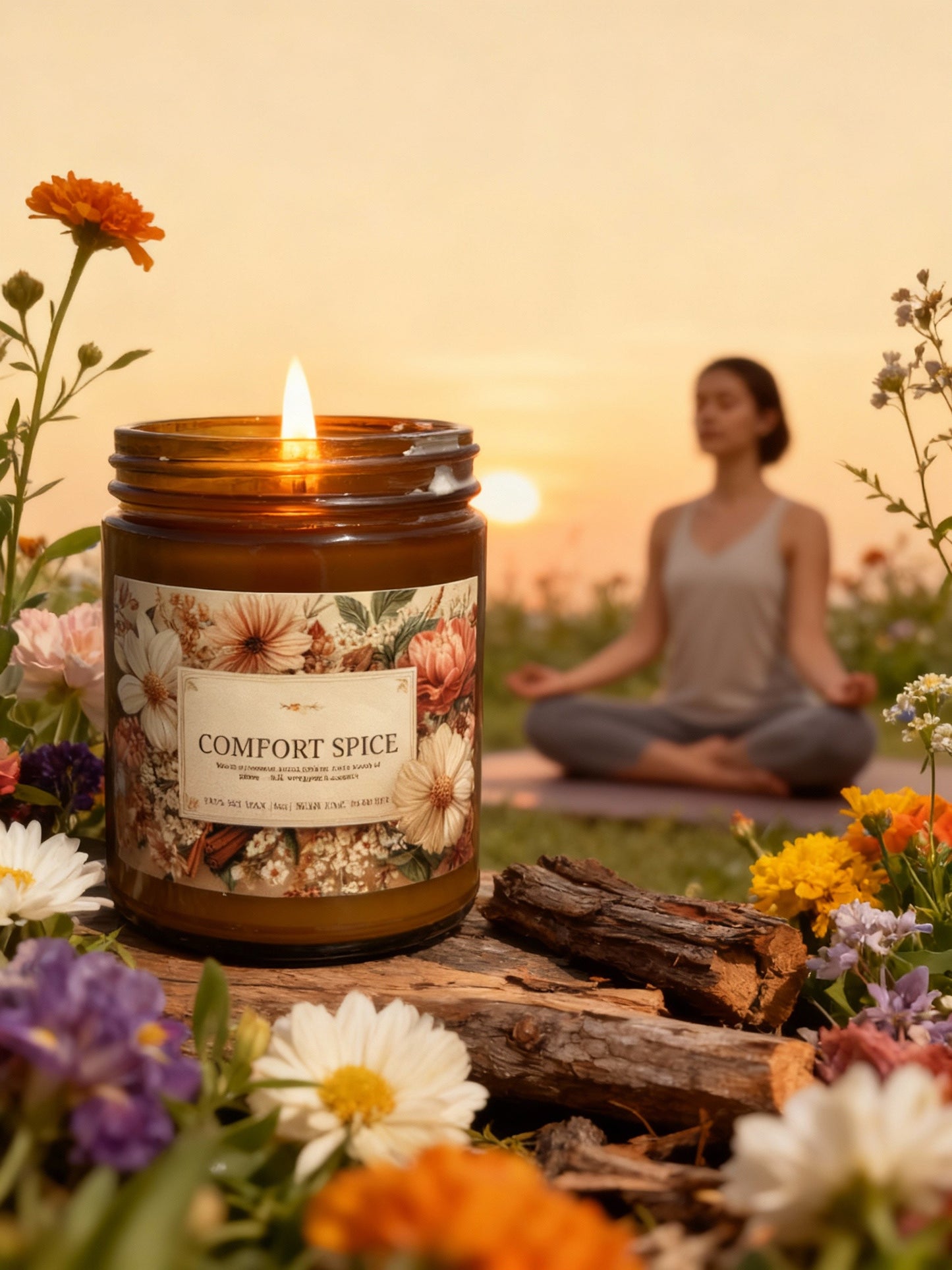 Comfort Spice Soy Candle - Cinnamon Vanilla Comfort, Daily Wind-Down | Aromatherapy | 4oz