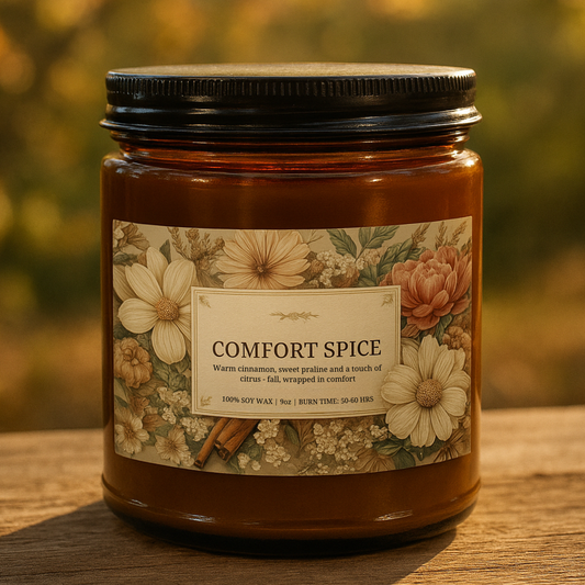Comfort Spice Soy Candle - Cinnamon Vanilla Comfort, Daily Wind-Down | Aromatherapy | 4oz