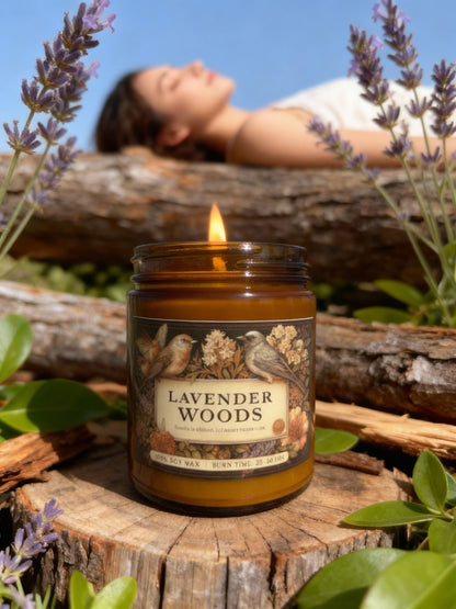 Lavender Woods Soy Candle - Therapeutic Calm & Deep Sleep | Aromatherapy | 9oz
