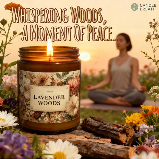 Lavender Woods Soy Candle - Sleep & Stress Relief Ritual | Aromatherapy | 4oz