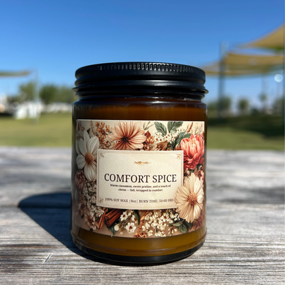 Comfort Spice Soy Candle - Cinnamon Vanilla Comfort, Daily Wind-Down | Aromatherapy | 4oz